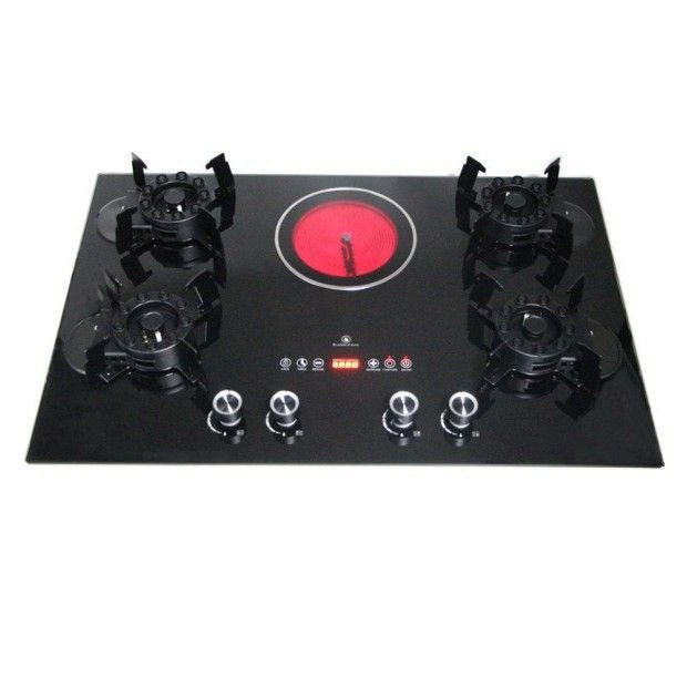 Flippable gas model with induction cooker
4 gas + 1 electric burner
