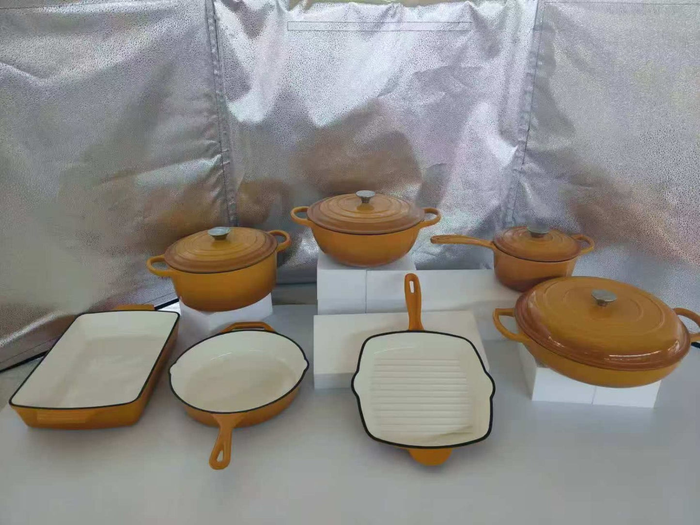 7pcs cast iron pot