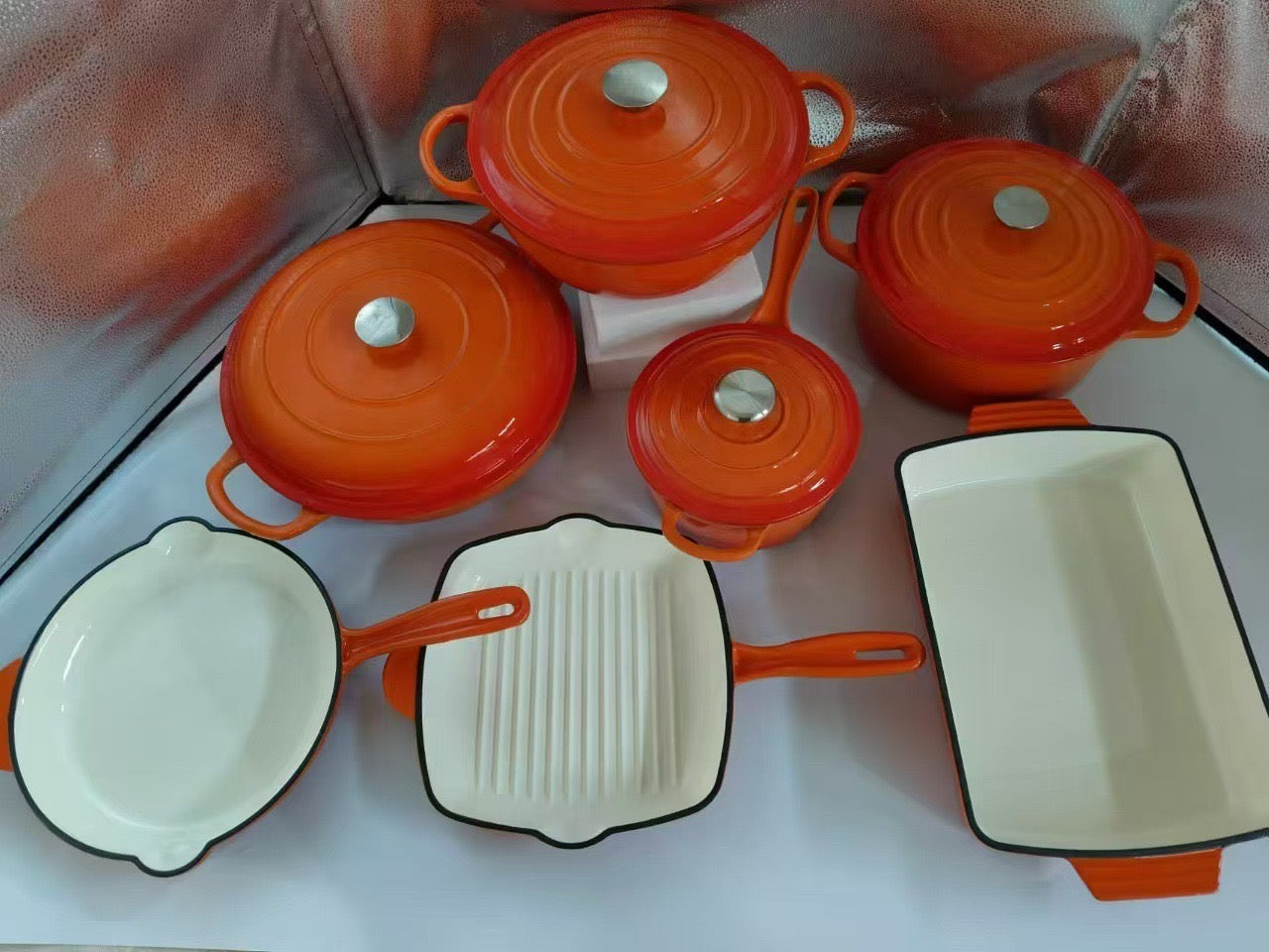 7pcs cast iron pot