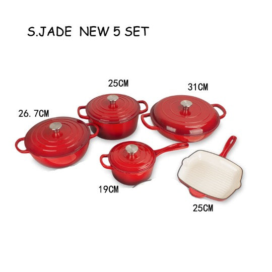 5pcs Cast iron pot