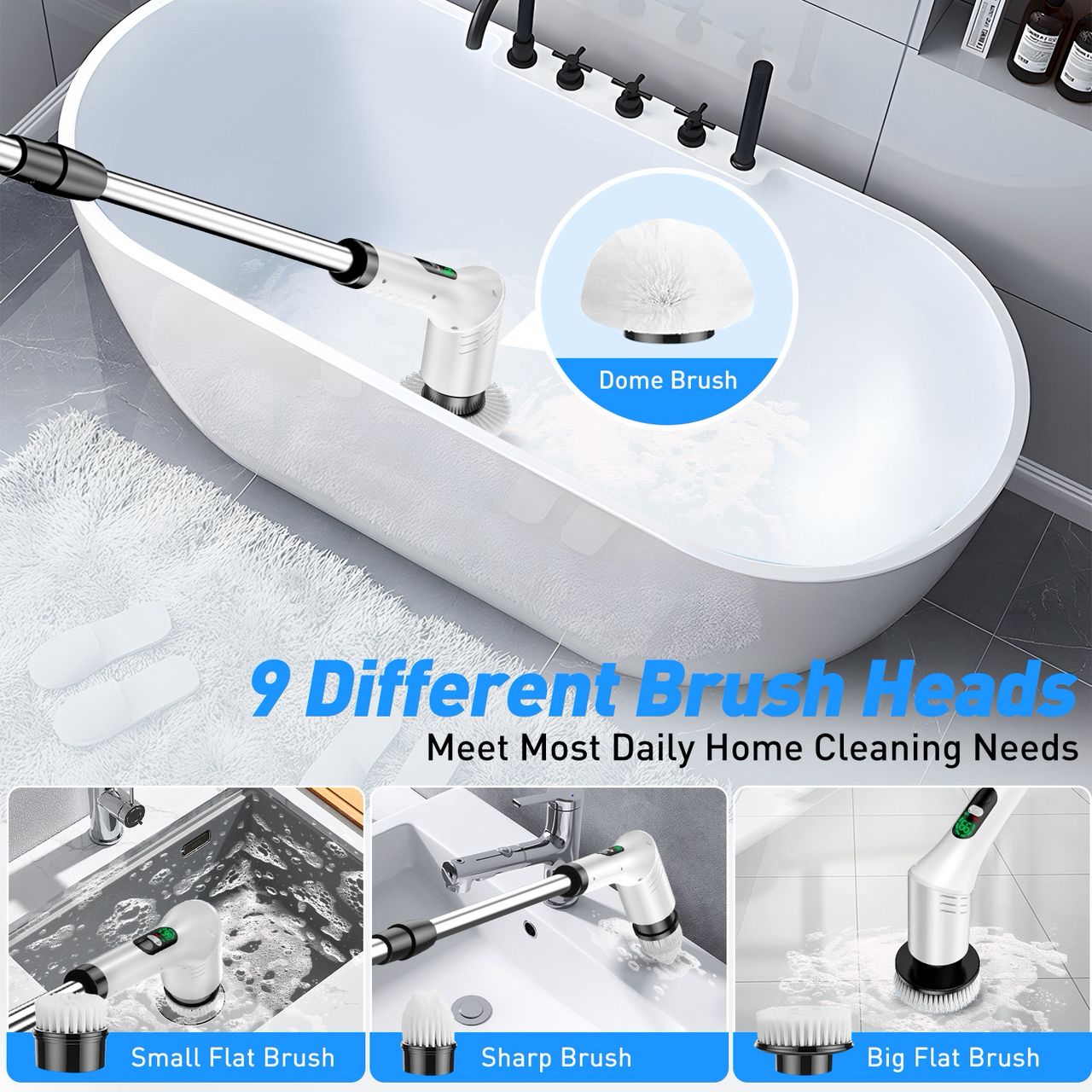 Multi functional, electric cleaning brush