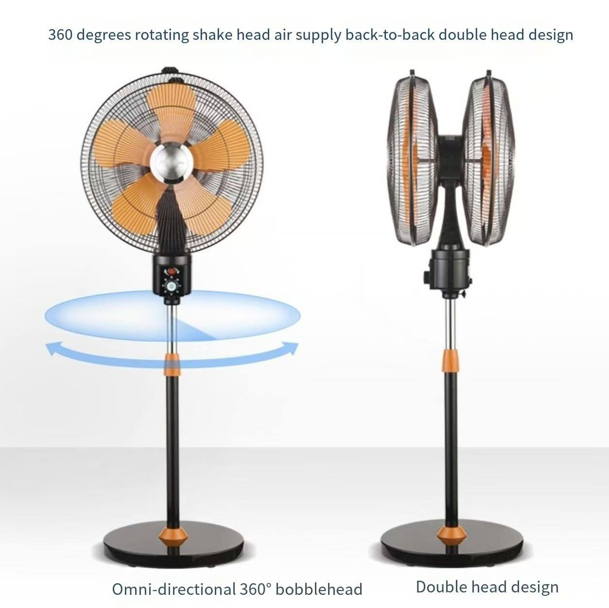 Dual Head 360 Standing Fan
