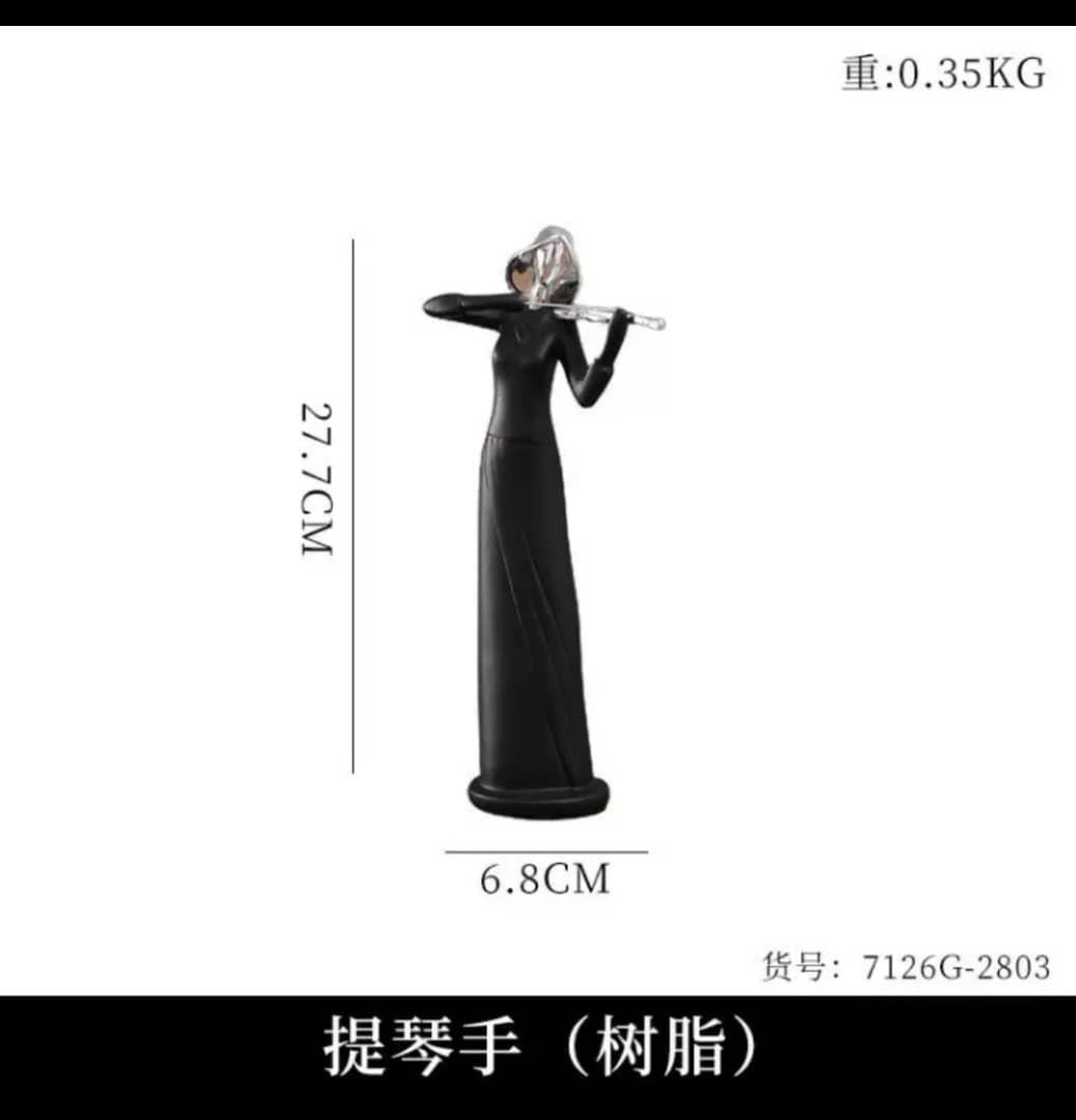 Violin Lady Figurine Statue decor
