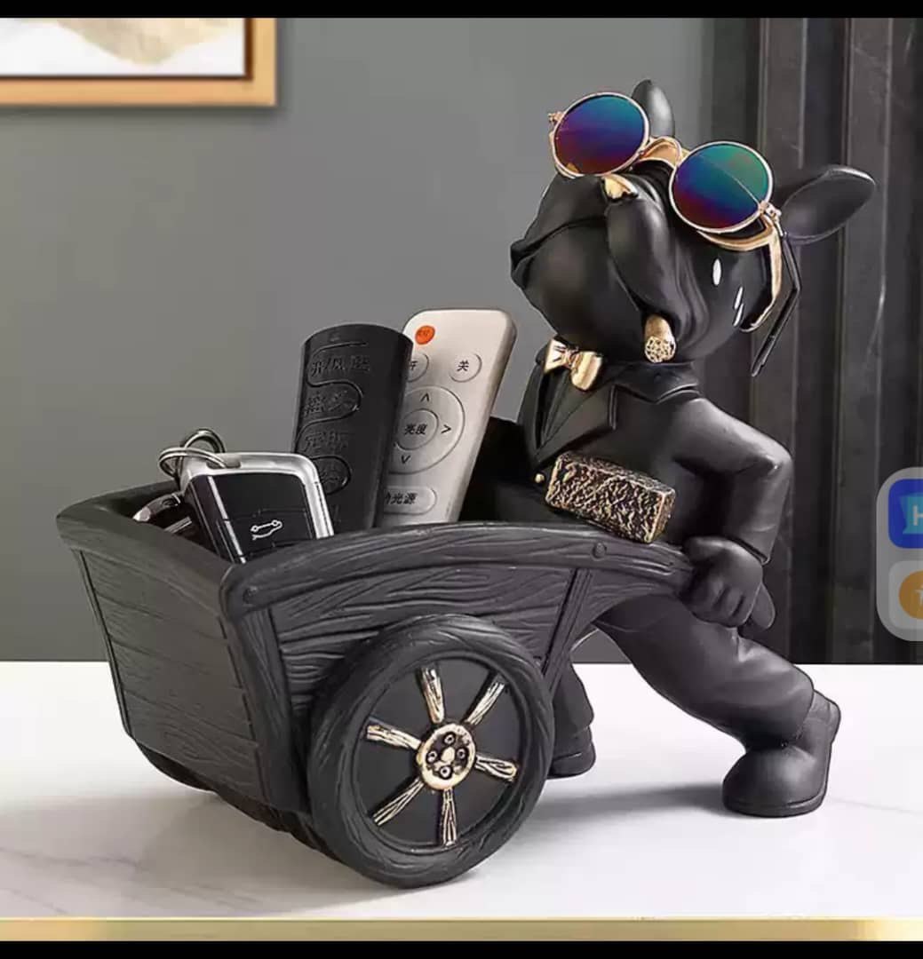 Rich Cat Remote and Key Holder Figurine Statue decor