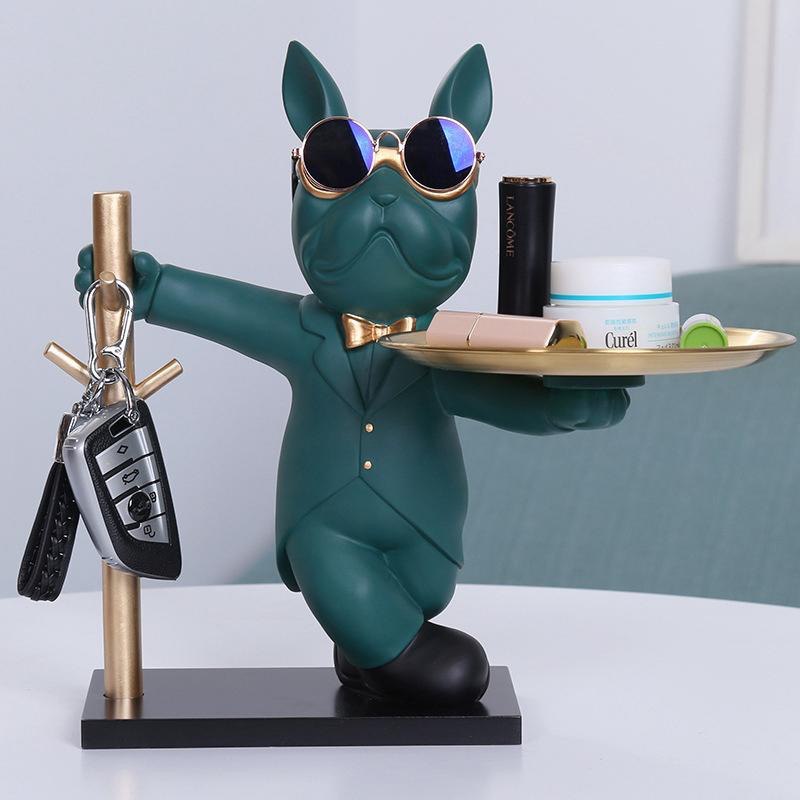 Suited Cat Remote and Key Holder Figurine Statue decor