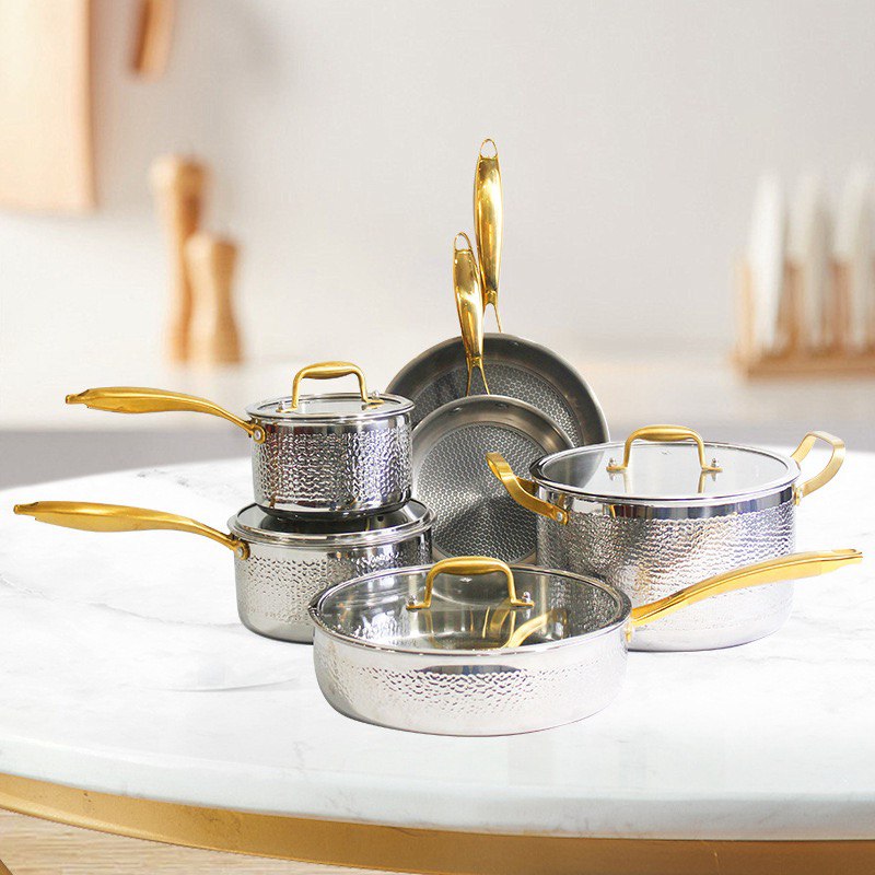 10pcs Hammered pot set
