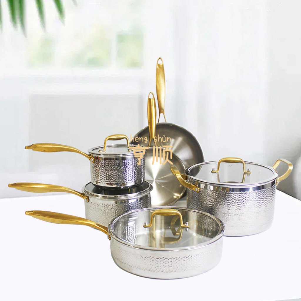10pcs Hammered pot set