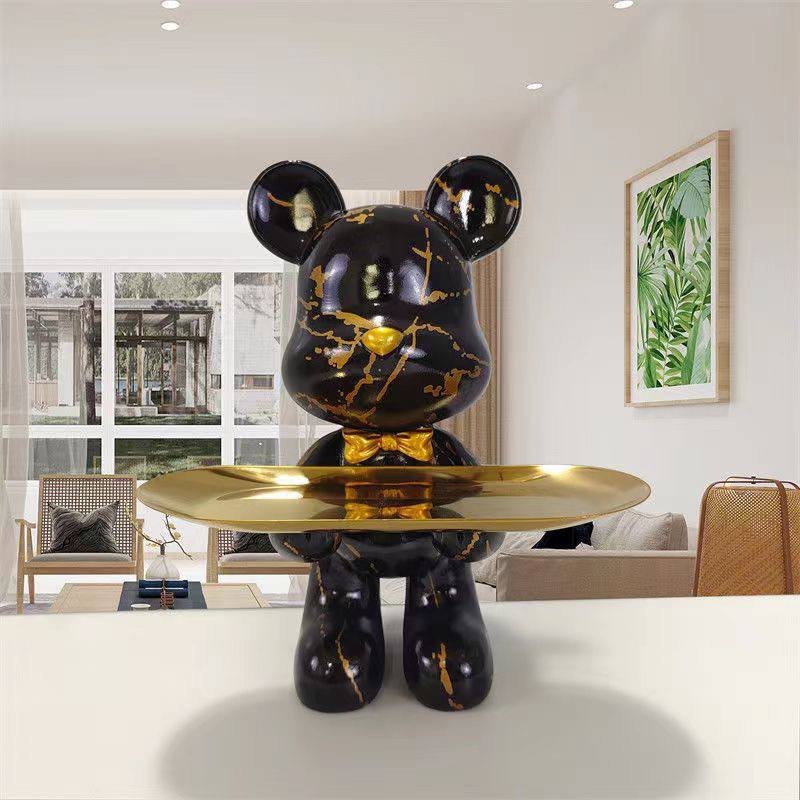 Violent bear standing tray ornament