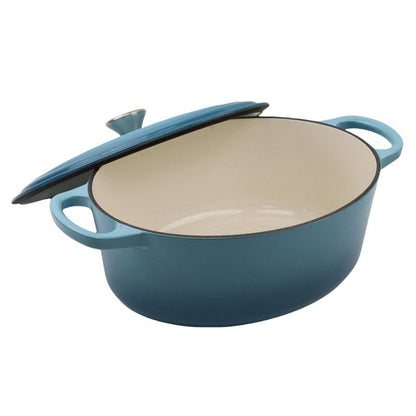 Oval enamel cast iron pot 29cm
