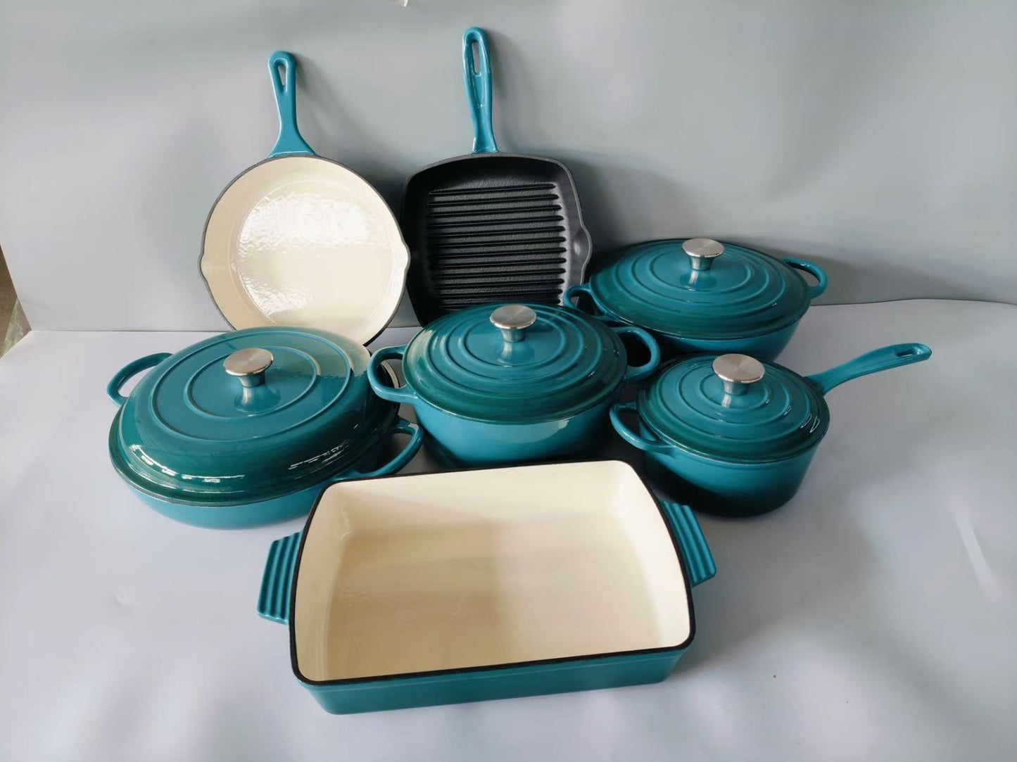 7pcs cast iron pot