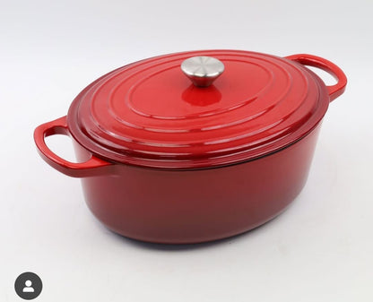 Oval enamel cast iron pot 29cm