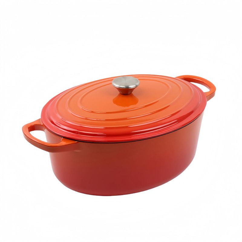 Oval enamel cast iron pot 29cm