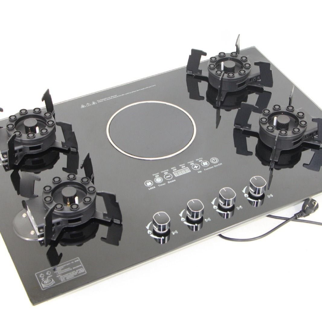 Flippable gas model with induction cooker 
 4 gas + 1 electric burner