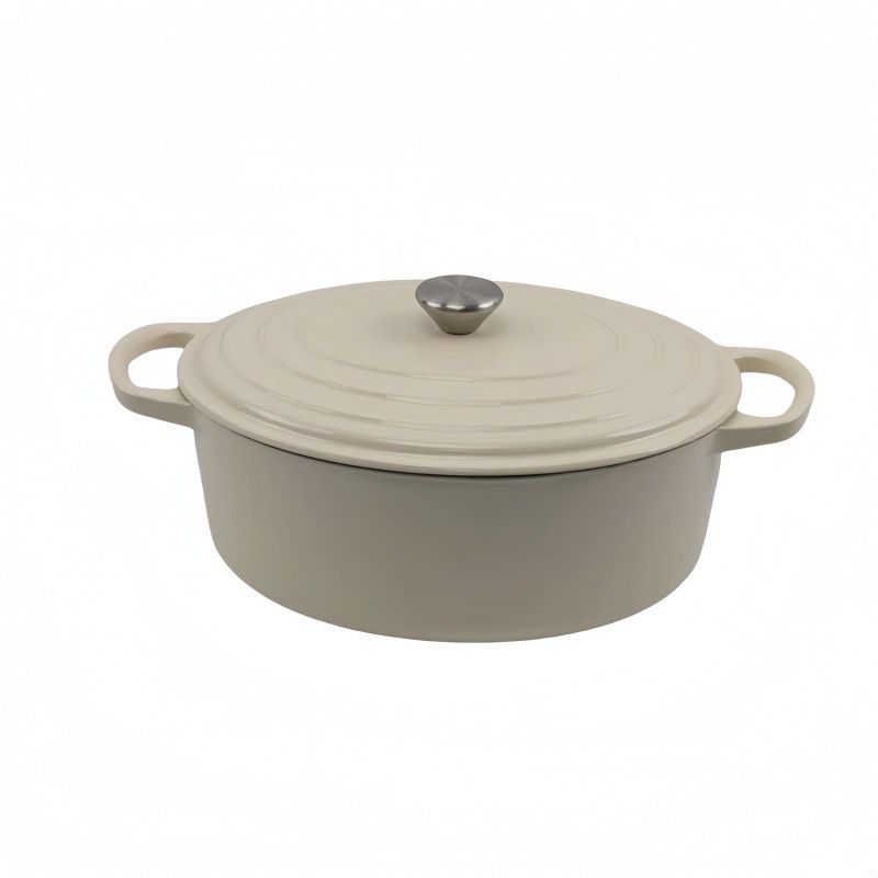 Oval enamel cast iron pot 29cm