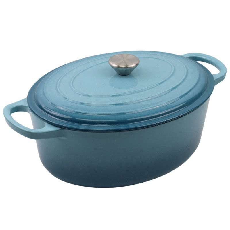 Oval enamel cast iron pot 29cm