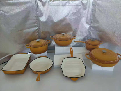 7pcs cast iron pot