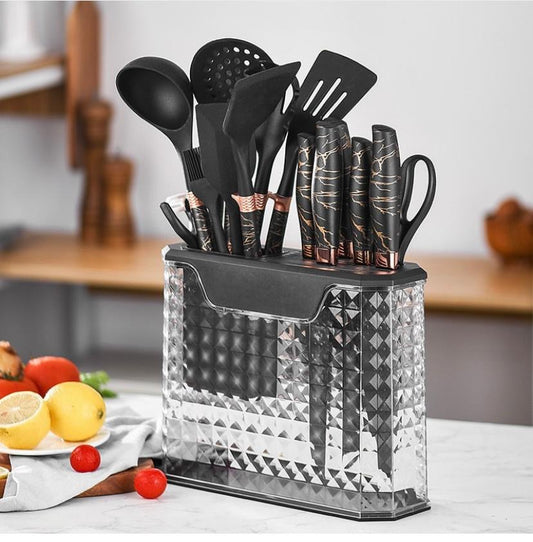 Nonstick silicone kitchenware with knife set