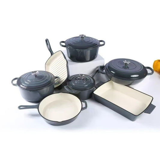 7pcs cast iron pot
