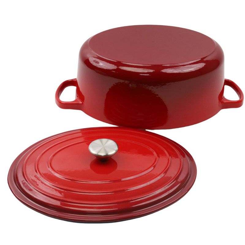 Oval enamel cast iron pot 29cm