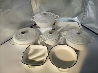 7pcs cast iron pot