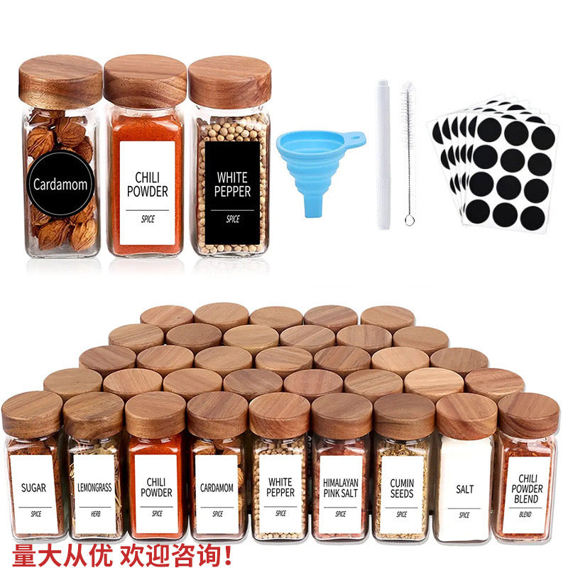 Spice mini bottles 12pcs with funnel and sticker