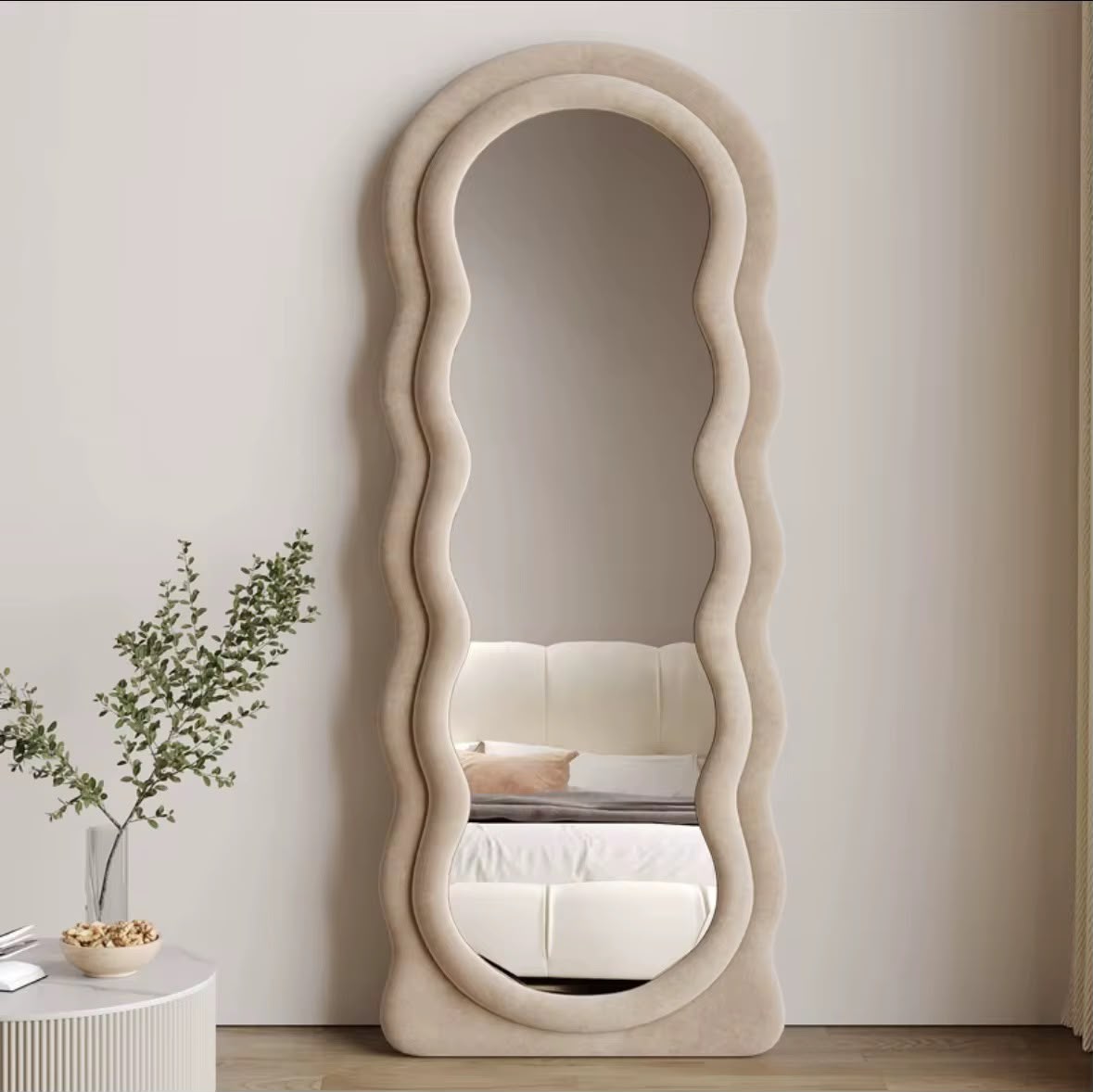 Aesthetic Wavy Floor mirror (50% Down Payment)