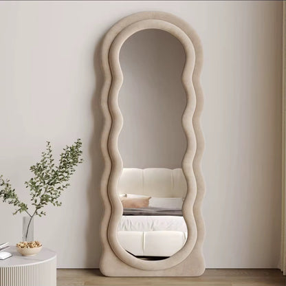 Aesthetic Wavy Floor mirror (50% Down Payment)