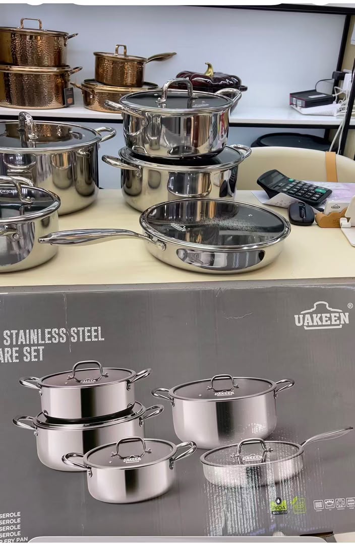10pcs Tri-ply Uakeen stainless pot (50% Down Payment)
