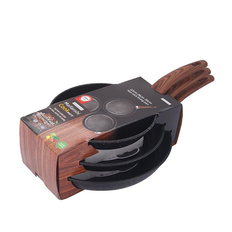 Wooden handle Non-stick fry pan