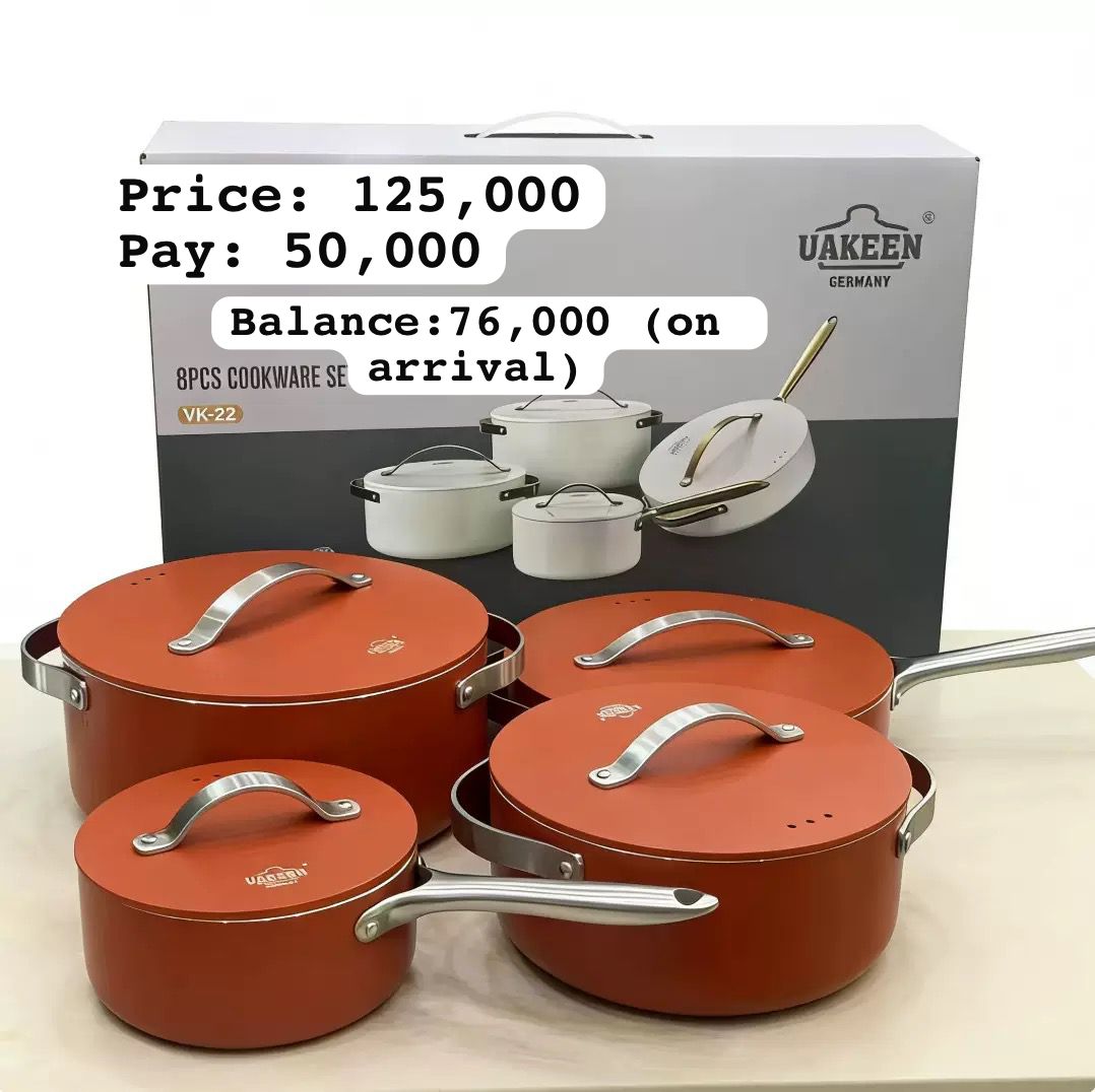 8pcs Uakeen cookware (50% Down Payment)