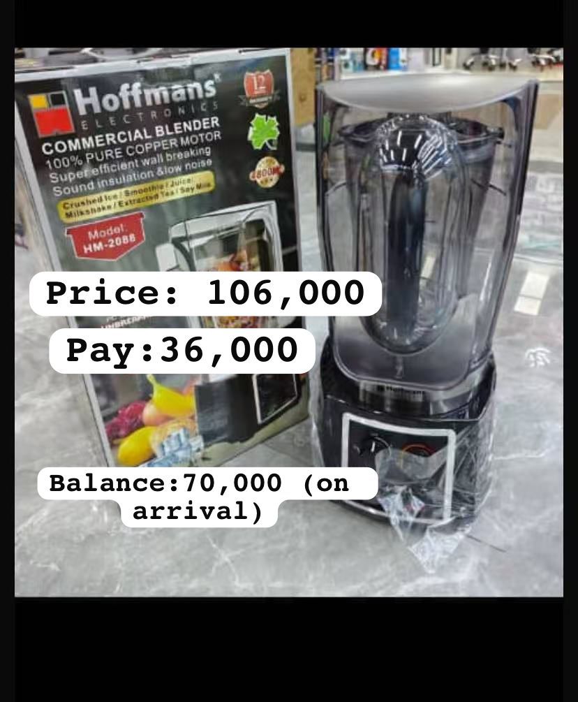Hoffman Commercial Blender with Soundproof (50% Down Payment)