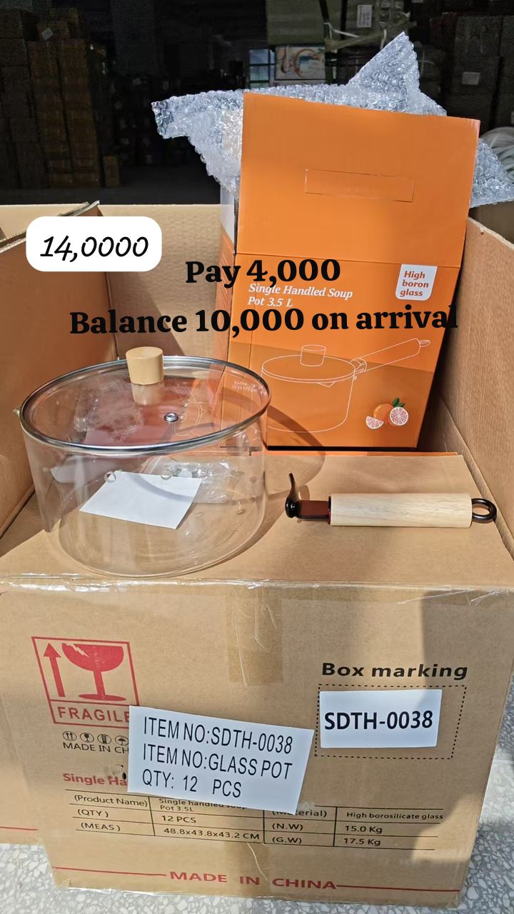 BOROSILICATE GLASS POT (50% Down Payment)