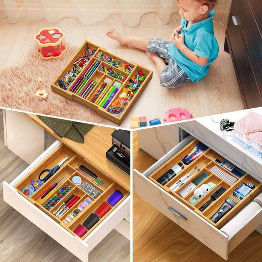 Bamboo Partition Drawer Rack