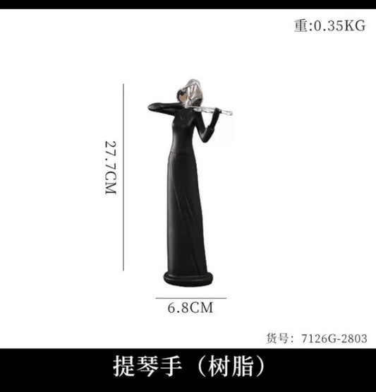 Violin Lady Figurine Statue decor