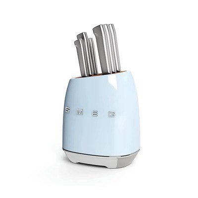 SMEG stainless steel knife set holder