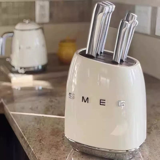 SMEG stainless steel knife set holder