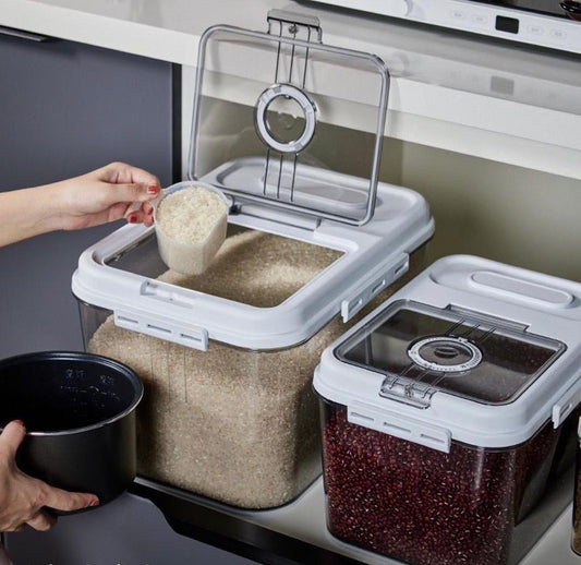 Transparent flip rice bucket