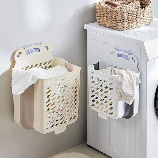 Wall mounted laundry basket