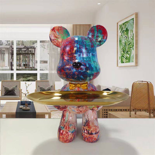 Violent bear standing tray ornament