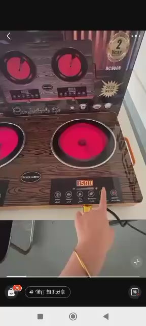 Double burner infrared electric cooker